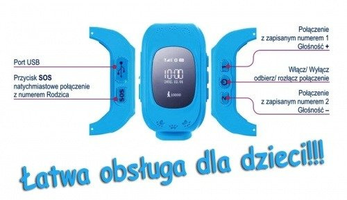 Zegarek smartwatch dla dzieci z GPS niebieski