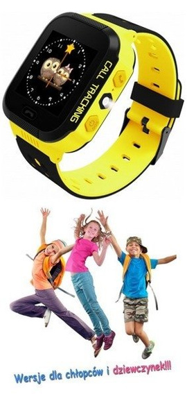 Smartwatch lokalizator dla dzieci z GPS + LATARKA cytrynowy