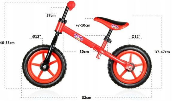 ROWEREK BIEGOWY 12" 'EASY" czerwony
