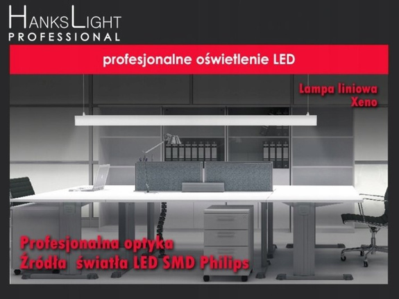 PROFESJONALNA LAMPA LINIOWA LED DWUSTRONNA 57W XENO